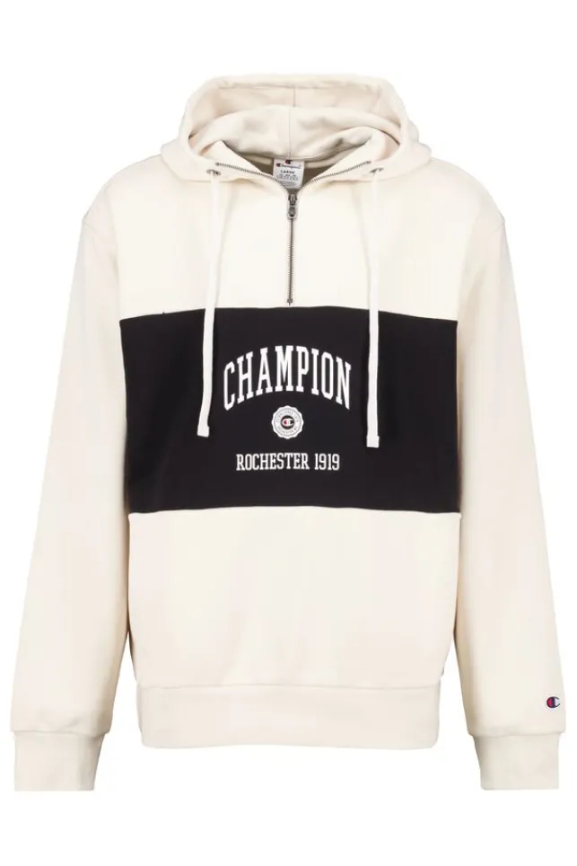 Best Champion Hoodie Hooded half zip top Black/white