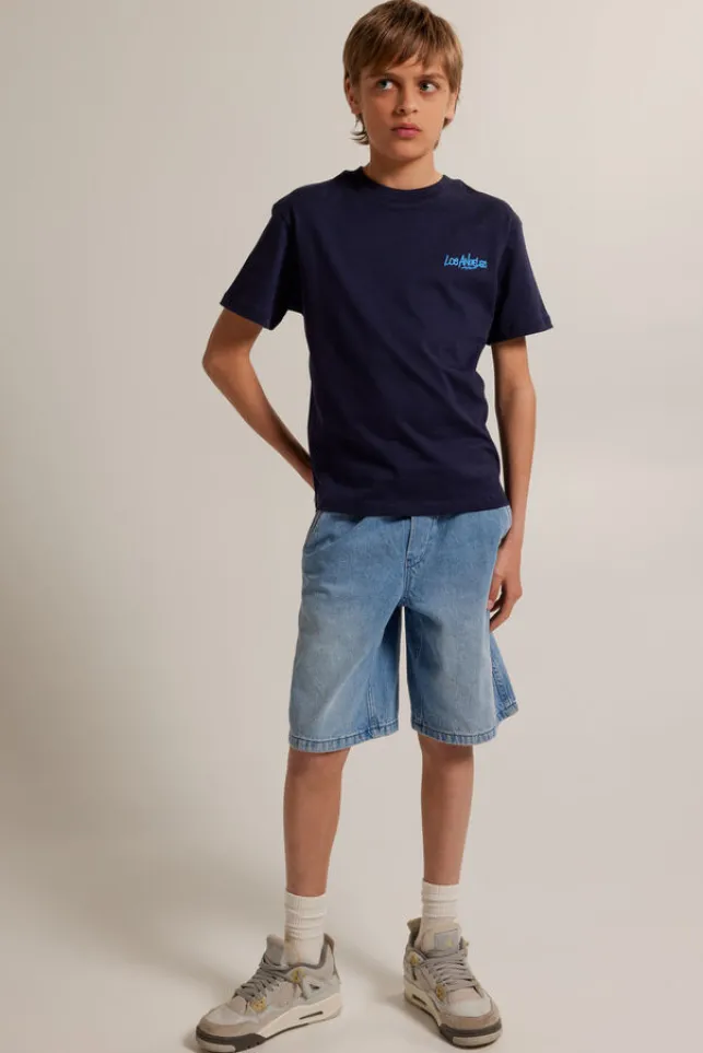 Best Sale AmericaToday Denim short Nero JR Mediumblue