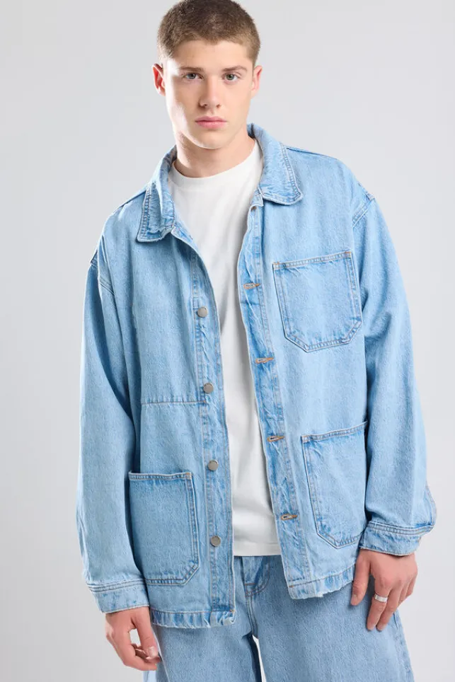 Best Sale Dr.Denim Jas Niko Worker Jacket Lightblue