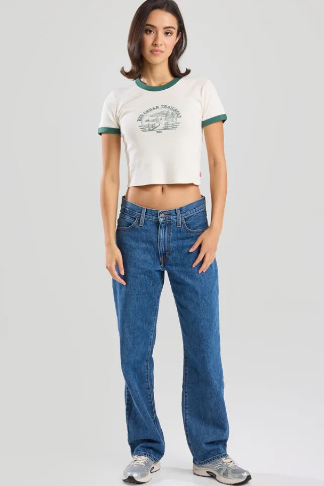 Shop LeviStrauss Levis Rib ringer tee Cream