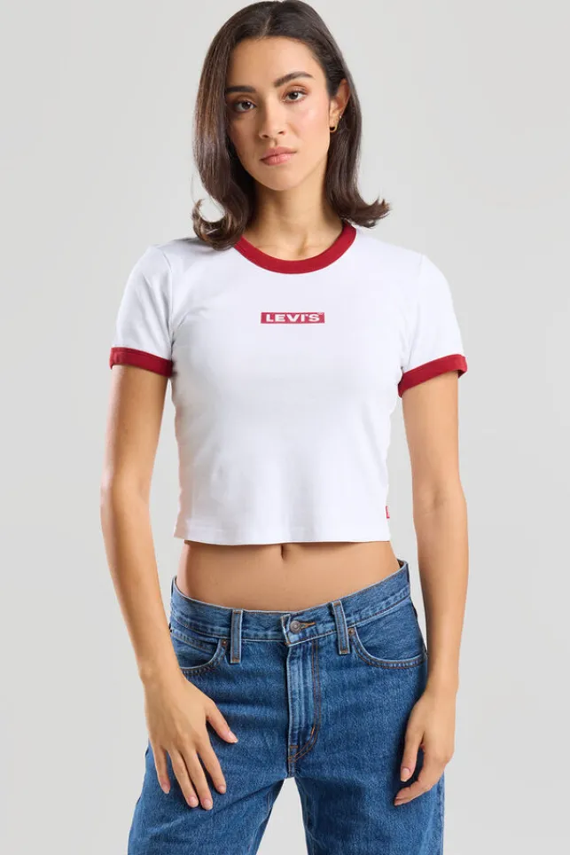 Clearance LeviStrauss Levis Rib ringer tee White