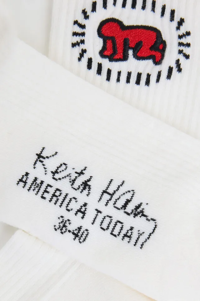 Cheap AmericaToday Socks KH White/red